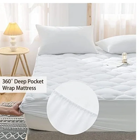 King Size Pillow Top Mattress Cover Cooling Protector Breathable Fluffy - Picture 2 of 6